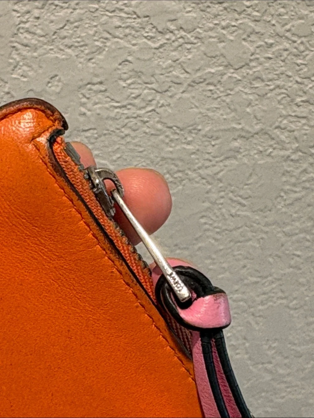Sold Loewe Orange and Pink Zip Wallet Card Holder